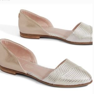 Toms Jutti D'orsay Leather Flats Rose Gold Metallic